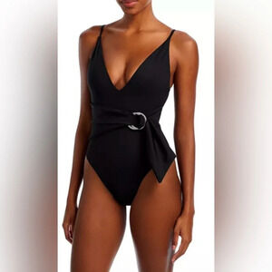Johathan SIMKHAI Niya Belted One Piece Swimsuit in black